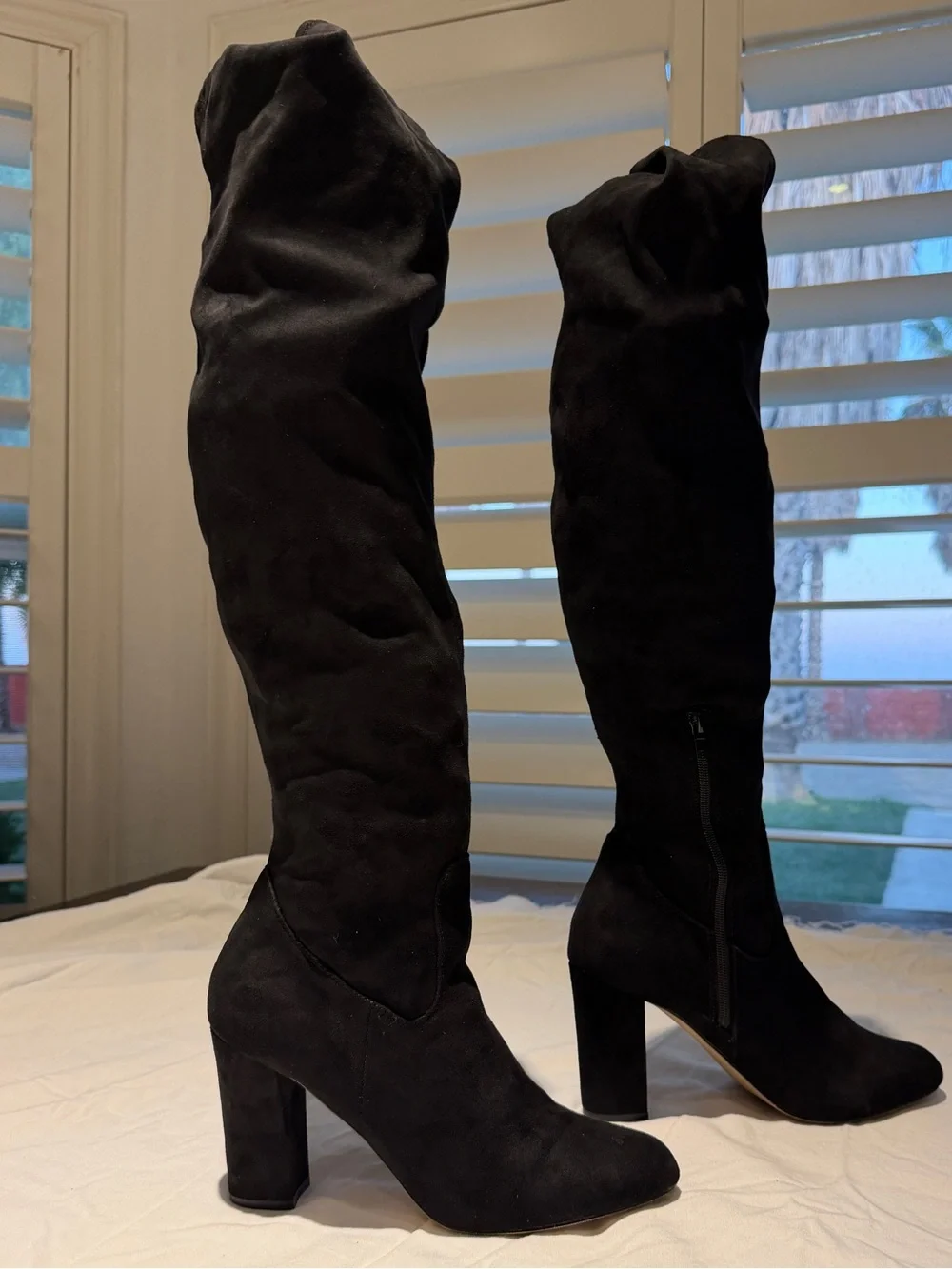 Madden Girl Black Over-the-Knee Block Heel Boots